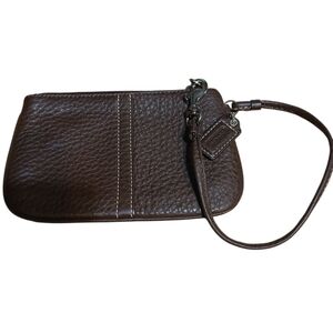 Coach Brown Leather Wristlet
